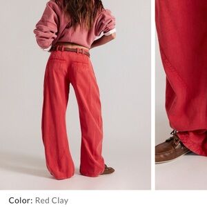 Free People Red Clay Wide-Leg Pants